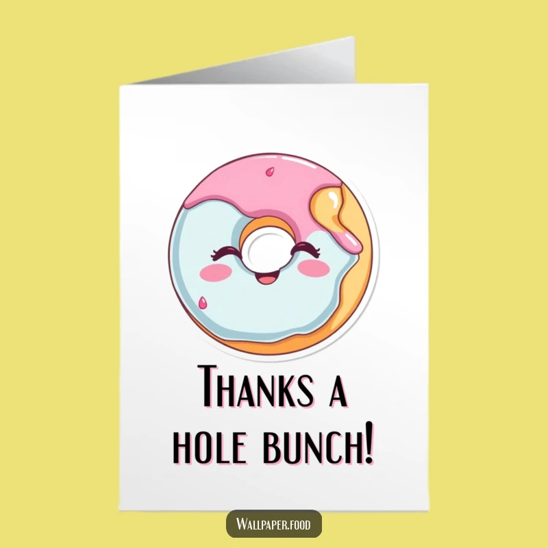 Free Printable Thank You Card: Winking Donut, Humorous Downloadable Gift for Expressing Gratitude
