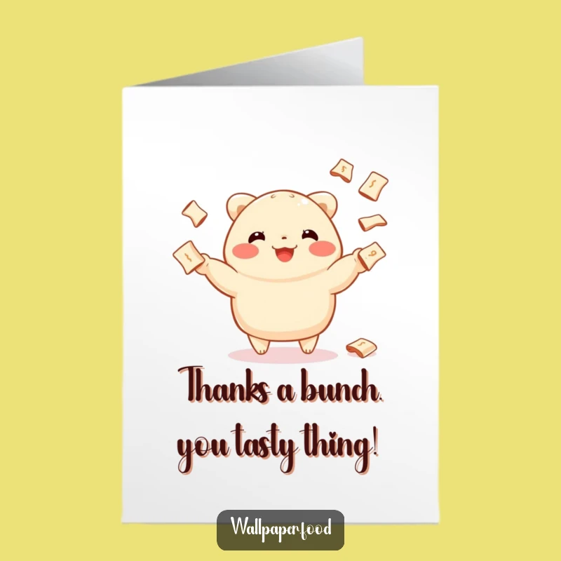 Free Printable Dumpling Juggling Fortune Cookies Funny Thank You Card - Instant Download