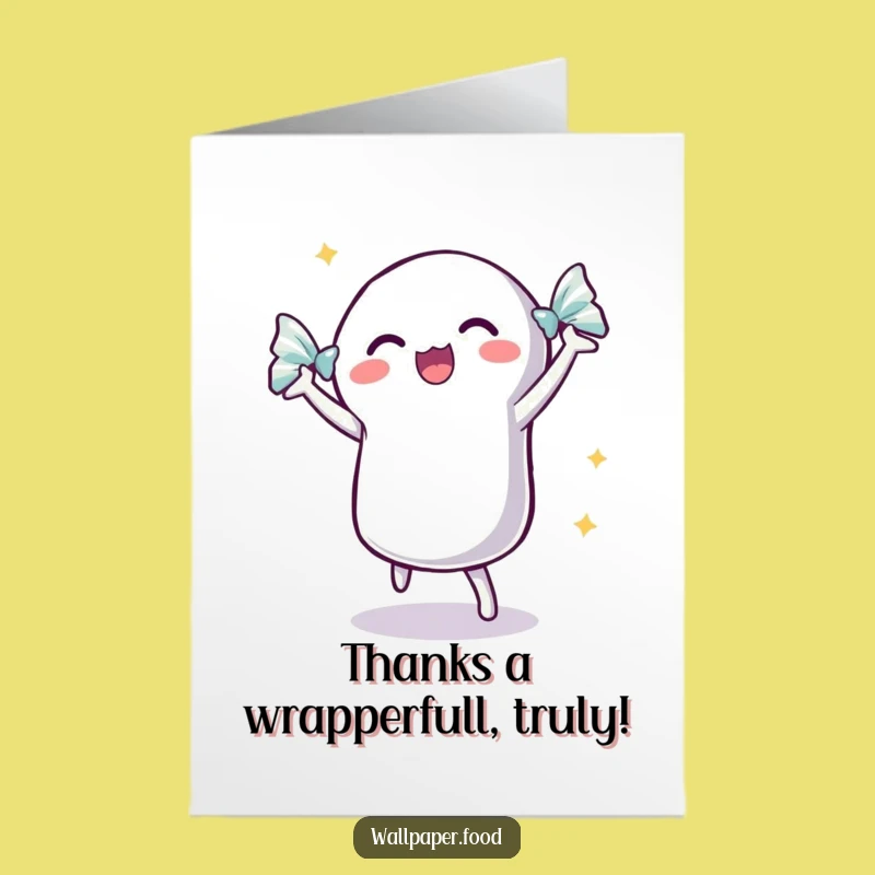 Free Printable Thank You Card: Dancing Candy Sweet Thanks Funny Downloadable Gift