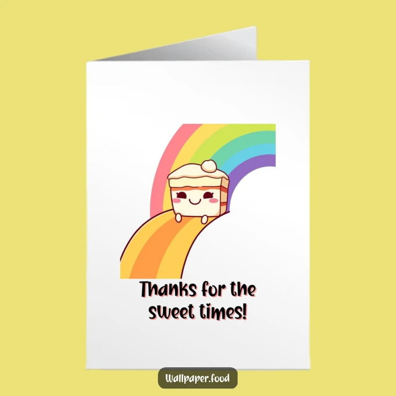 Free Printable Thank You Card: Cake Slides Rainbow, Sweet Funny Downloadable Gift