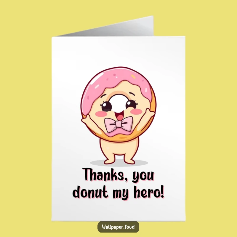 Free Printable Donut Thank You Card: Dapper Bow Tie Donut Downloadable Gift