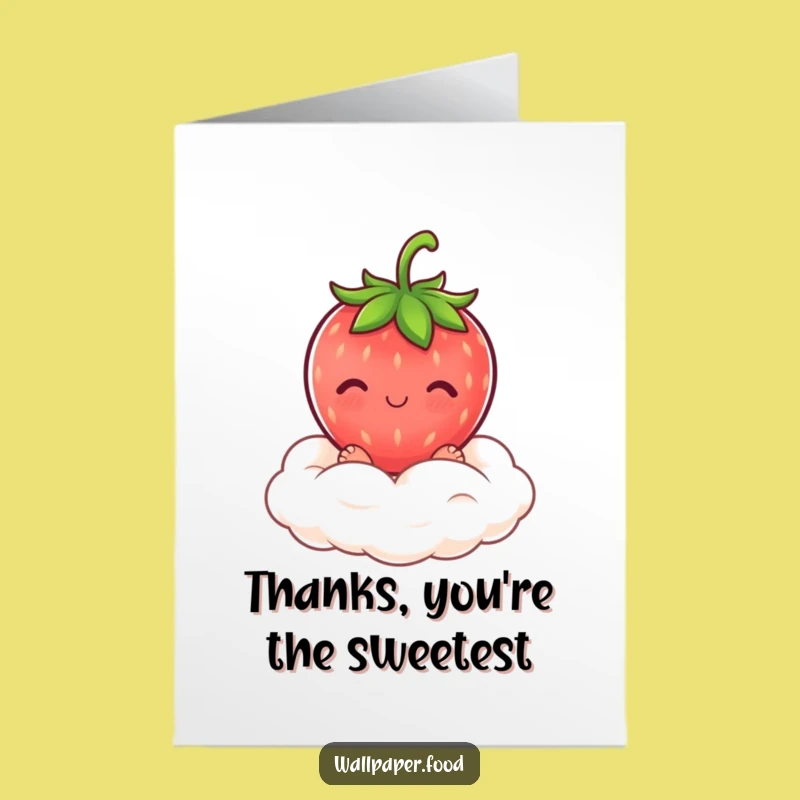 Free Printable Thank You Card: Strawberry Cloud Sweet Thanks to You!
