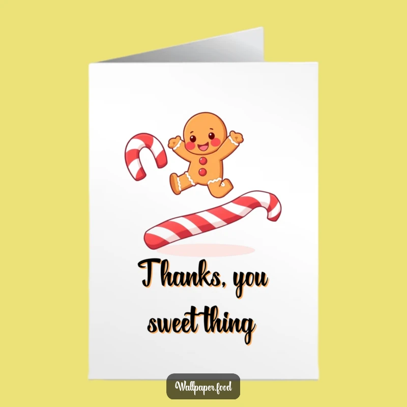 Free Printable Thank You Card: Gingerbread Man Leaps Thanks!