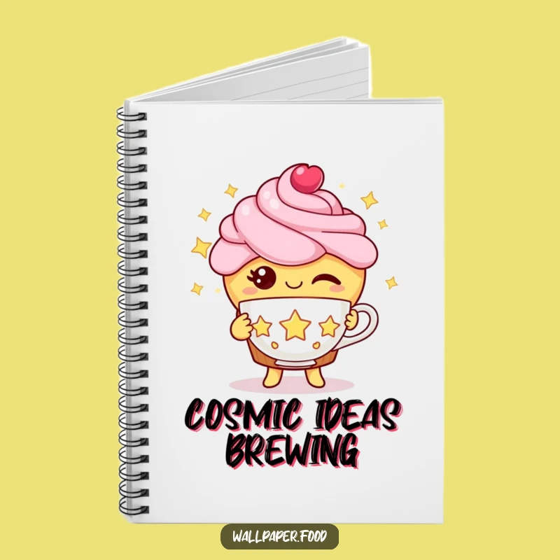 Funny Cupcake Starry Notebook - Winking Character Journal for Magical Ideas!