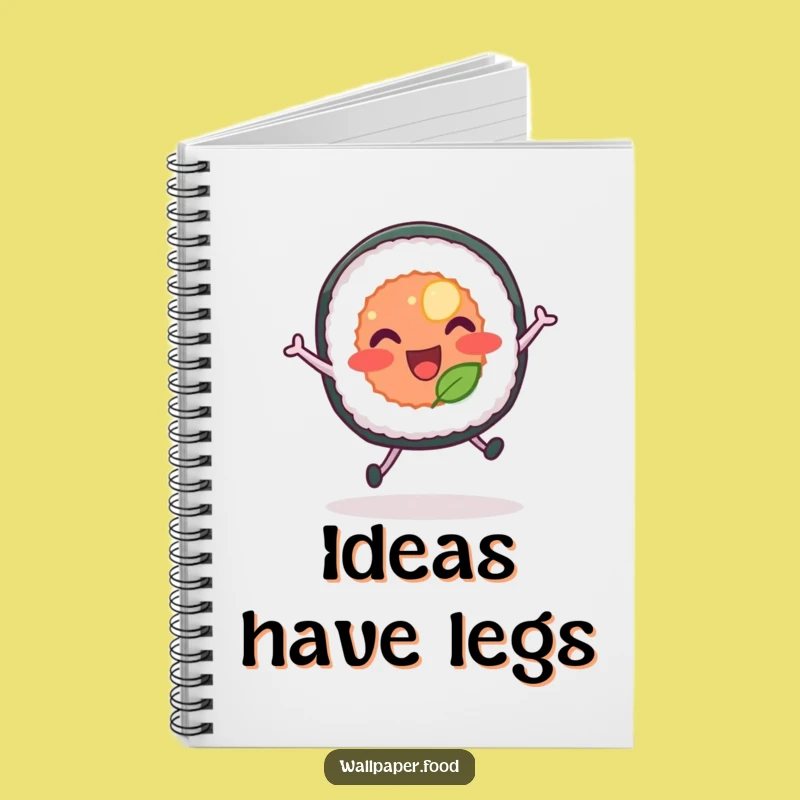 Funny Bouncing Sushi Notebook - Jot Down Ideas with a Joyful Leap