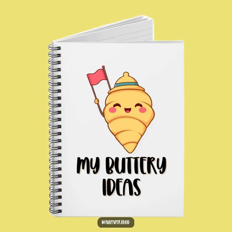 Funny Croissant Hat Notebook - Plan Your Bakes with Cheerful Style!