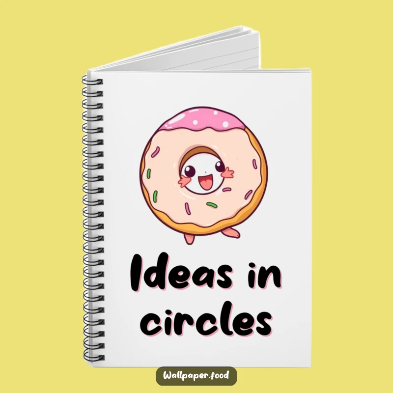 Funny Doughnut Spin Notebook, Jot Down Sweet Ideas, Joyful Journal