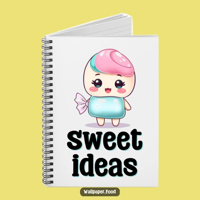 Funny Candy Wrapper Notebook, Jot Down Sweet Ideas, Shimmering Journal