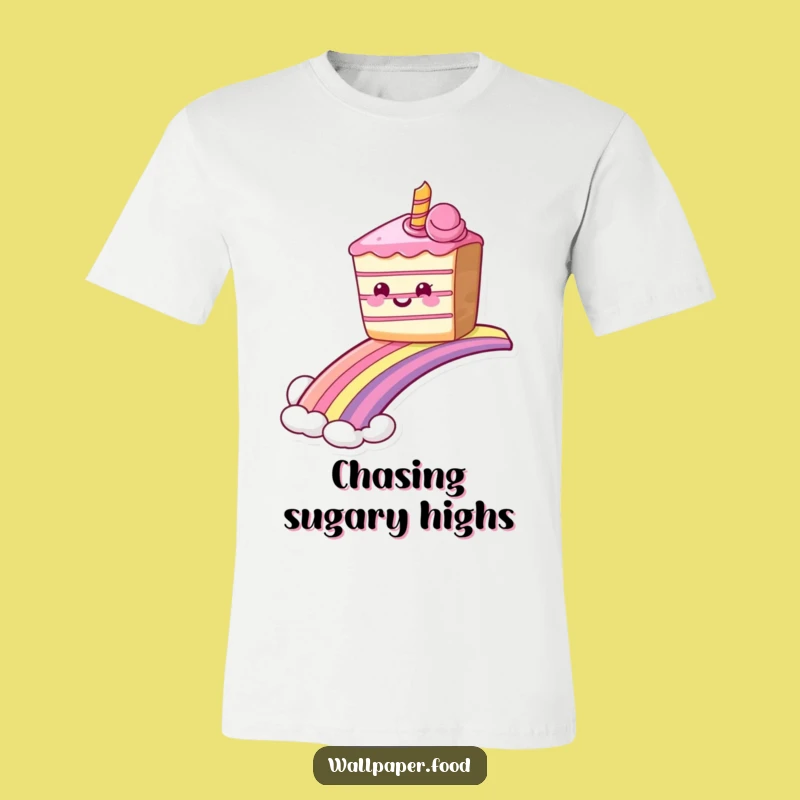 Funny Grinning Cake Rainbow T-Shirt, Sweet Ride Humorous Apparel