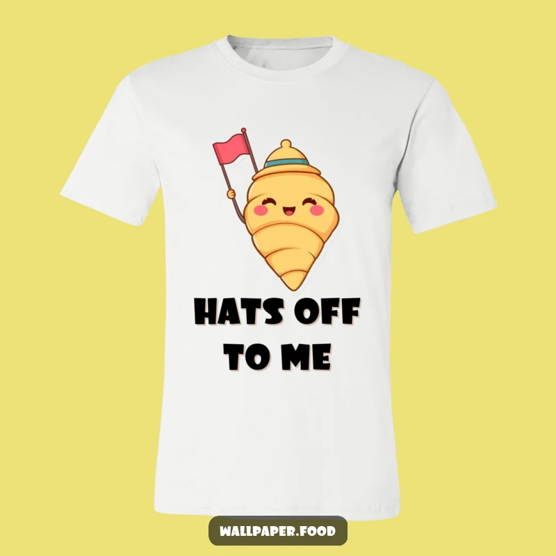 Funny Croissant Hat T-Shirt - Comical Baker's Wear for Cheerful Style!