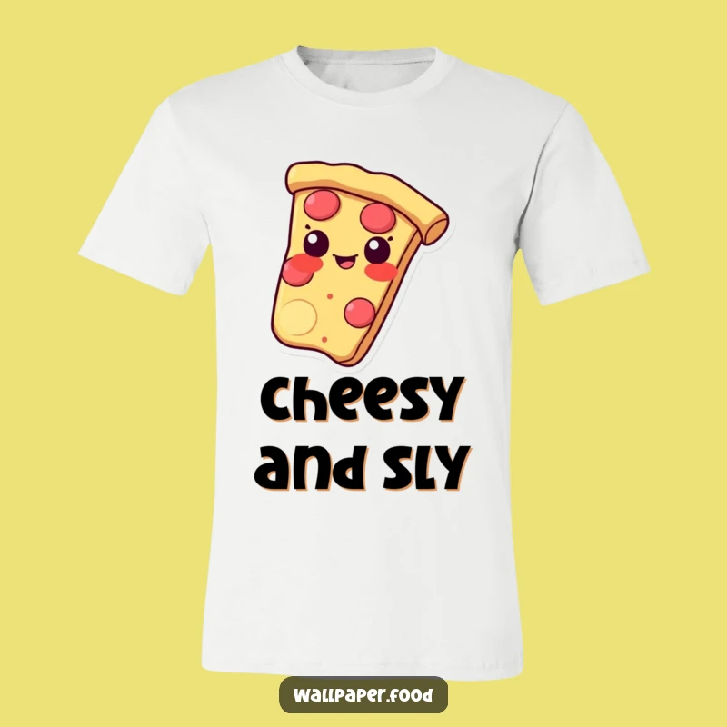 Funny Pizza Slice T-Shirt - Slide into Fun with a Grinning Crust