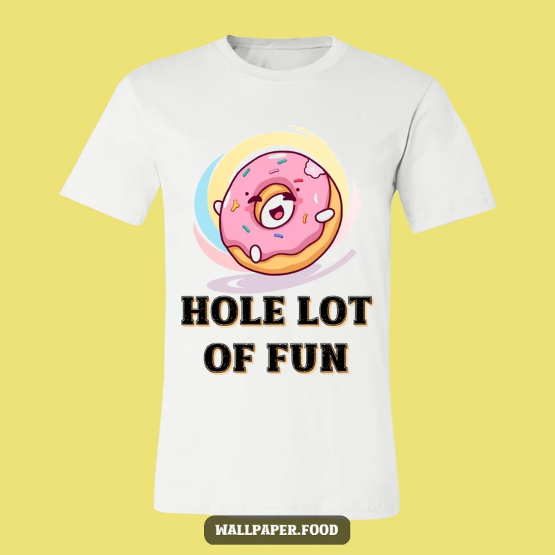 Funny Donut Roller T-Shirt - Happy Swirl Character Tee for Sweet Fun!