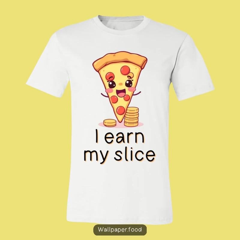 Funny Joyful Pizza Wink T-Shirt - Lucky Foodie Tee for Big Spenders