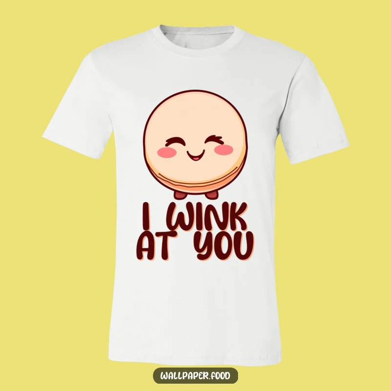 Funny Macaron Wink T-Shirt: Wear Your Sweet Charm with Humor!