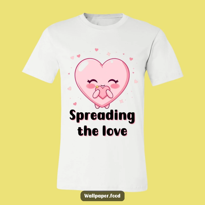 Funny Candy Heart T-Shirt - Happy Blow, Glittery Fun Tee