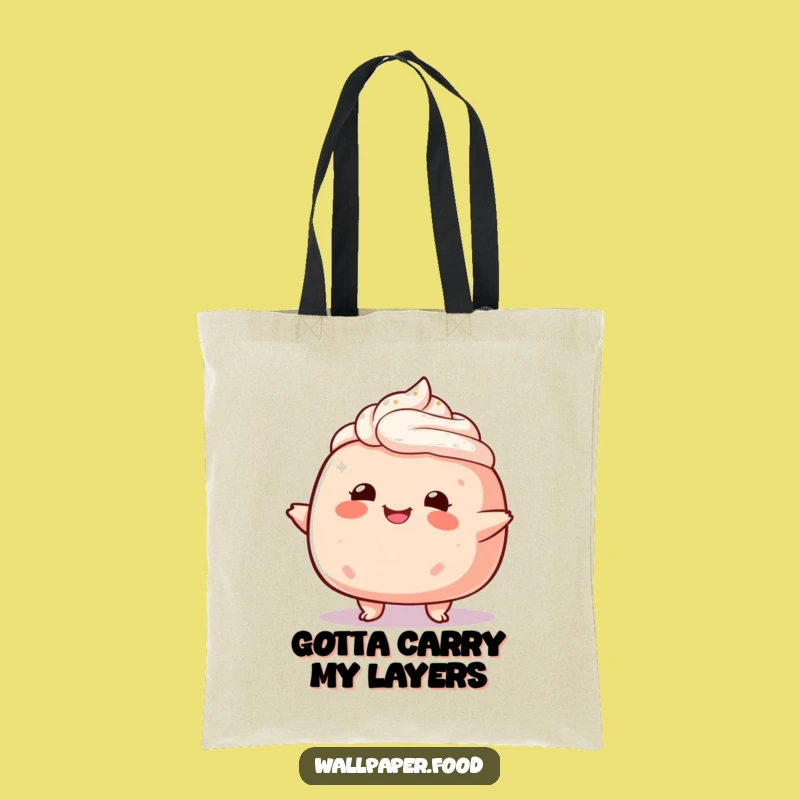 Funny Cake Character Wobble Tote Bag - Carry Sweetness, Perfect Gift Idea