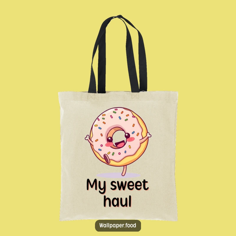 Funny Donut Sprinkle Cartwheel Tote Bag: Carry Your Sweetness Everywhere